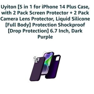 Dark Purple iPhone 14 Max 6.7 Case,Screen, stand & Camera Protector